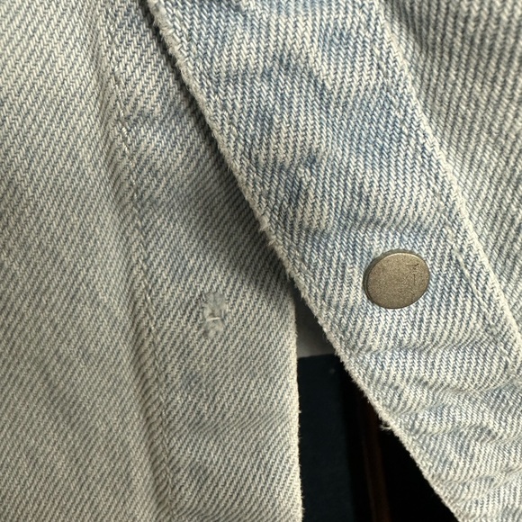 Zara Relaxed Fit Denim Distressed Ripped Jean Jacket Size XL - Picture 11 of 11